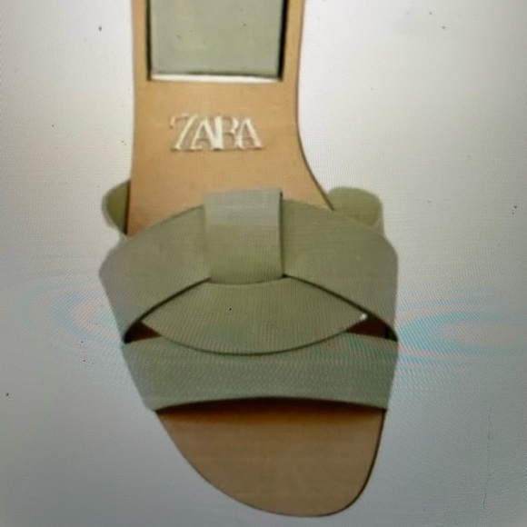 Zara Shoes Zara Mint Green Leather Slides Worn Twice Stunning